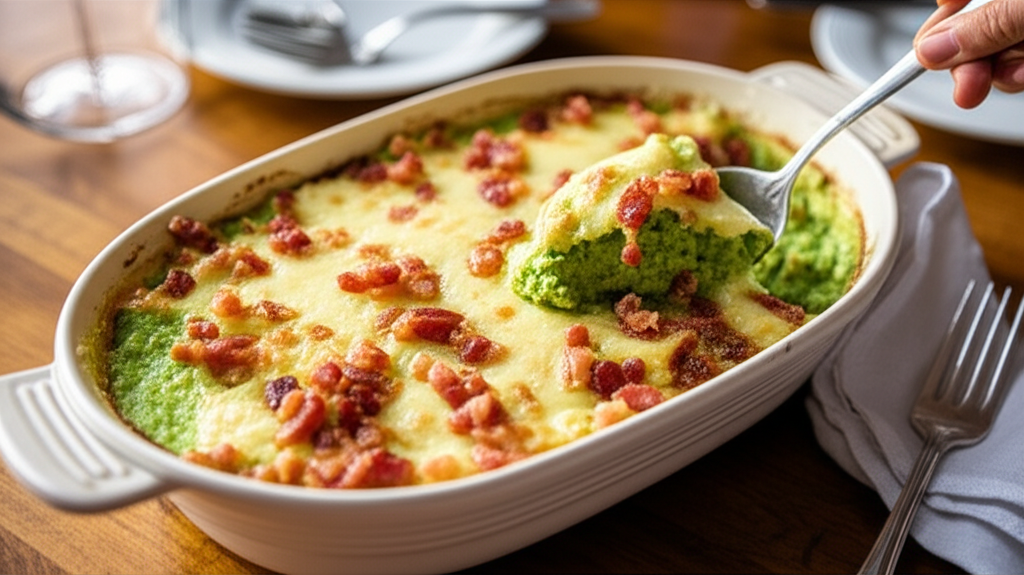 Gratinado cremoso de milho verde, panceta crocante e queijo Canastra, ideal para almoço de domingo.